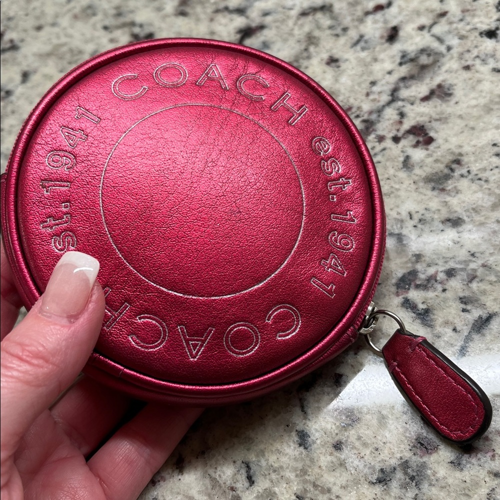 Coach 1941 Metallic Raspberry Coin Purse EUC - Picture 5 of 11